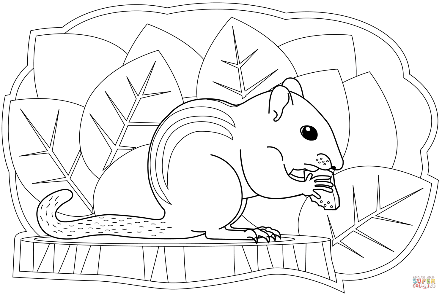 Chipmunk coloring page free printable coloring pages
