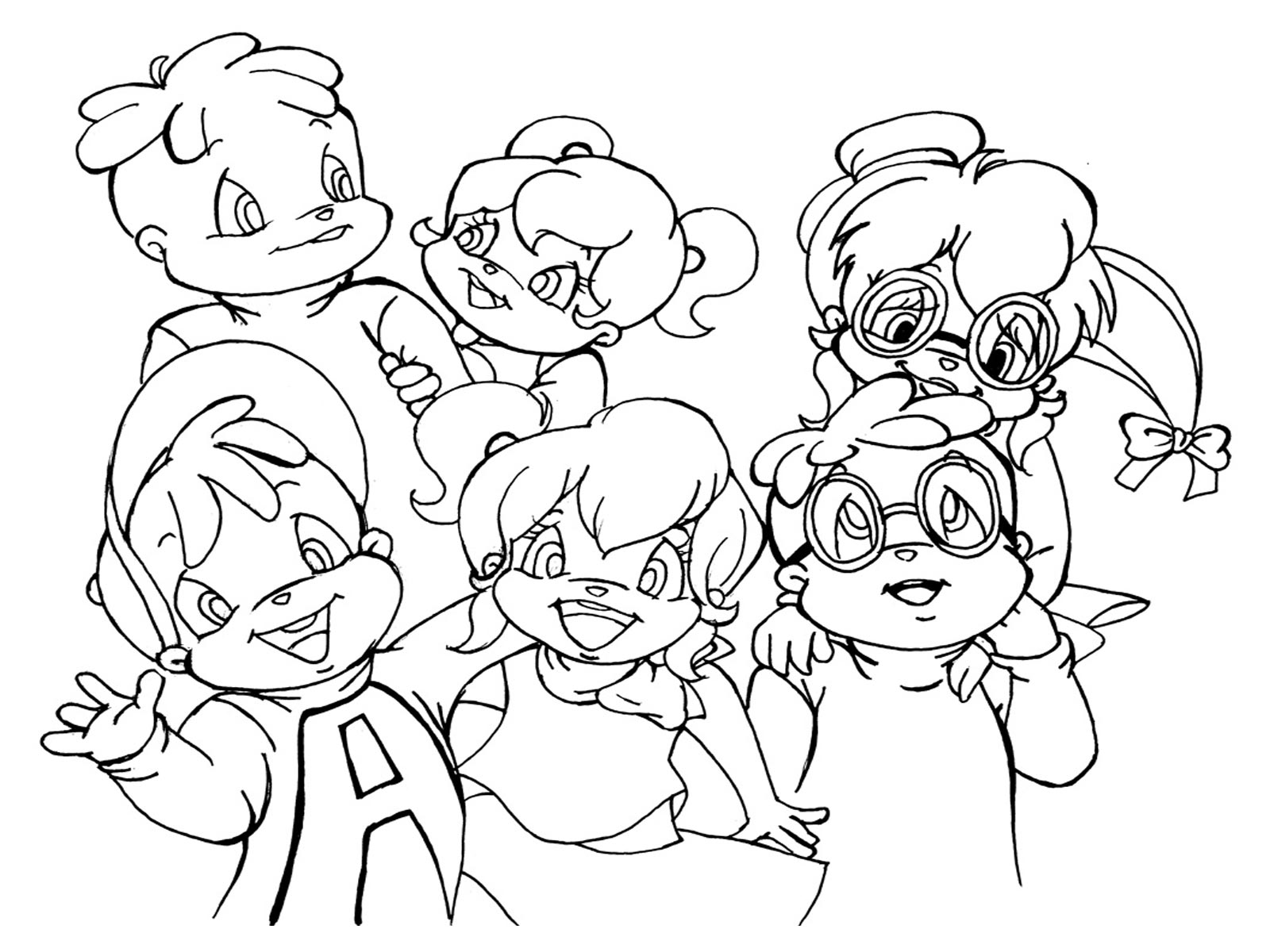 Free printable chipettes coloring pages for kids