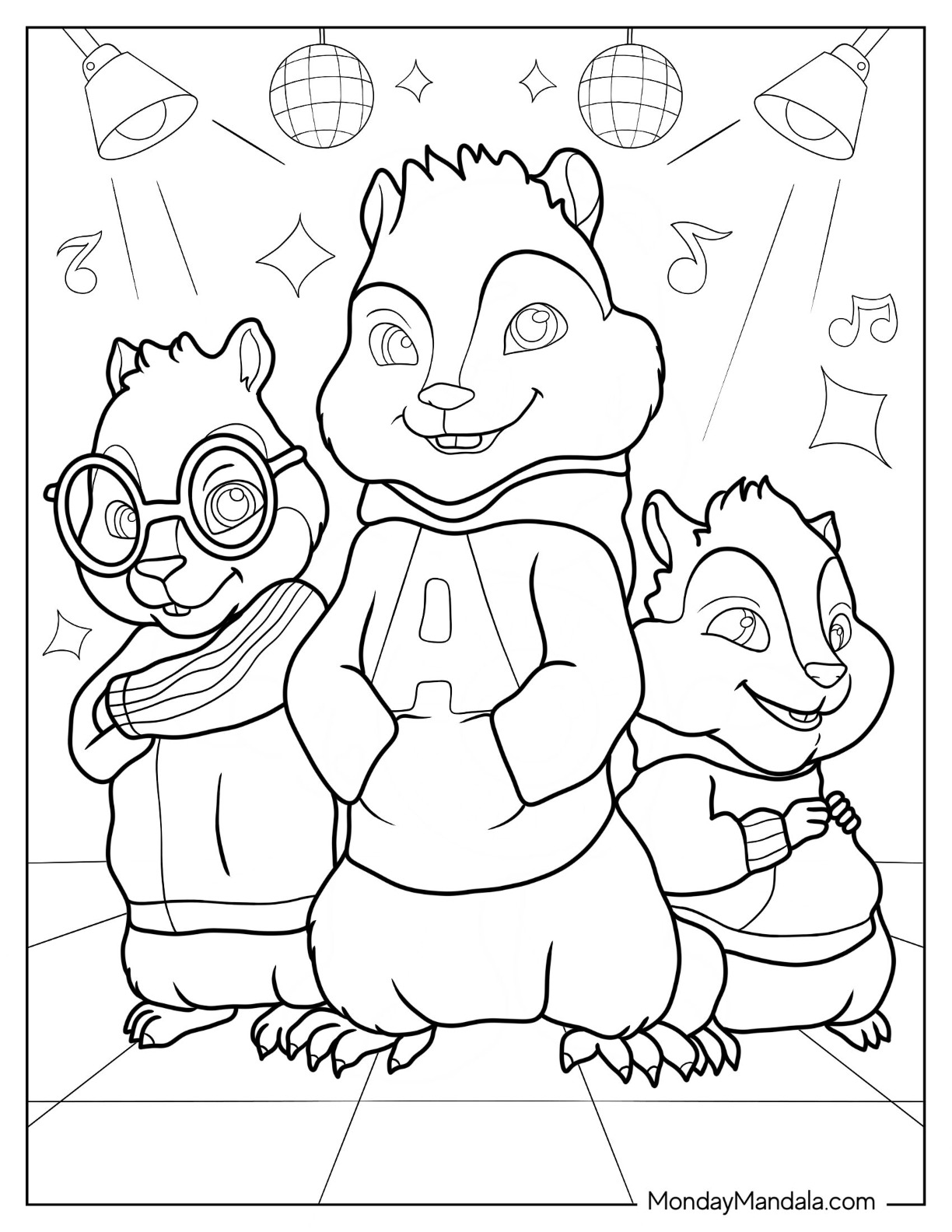 Alvin the chipmunks coloring pages free printables