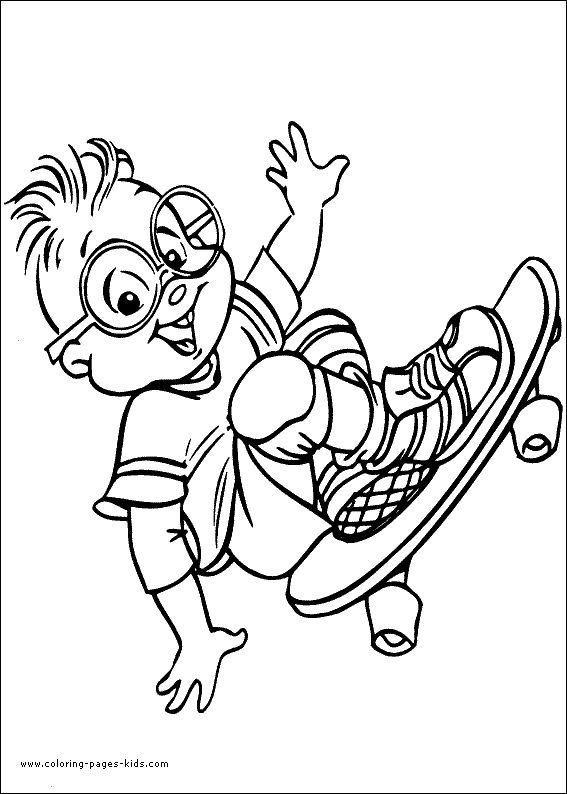 Theodore from alvin and the chipmunks color page