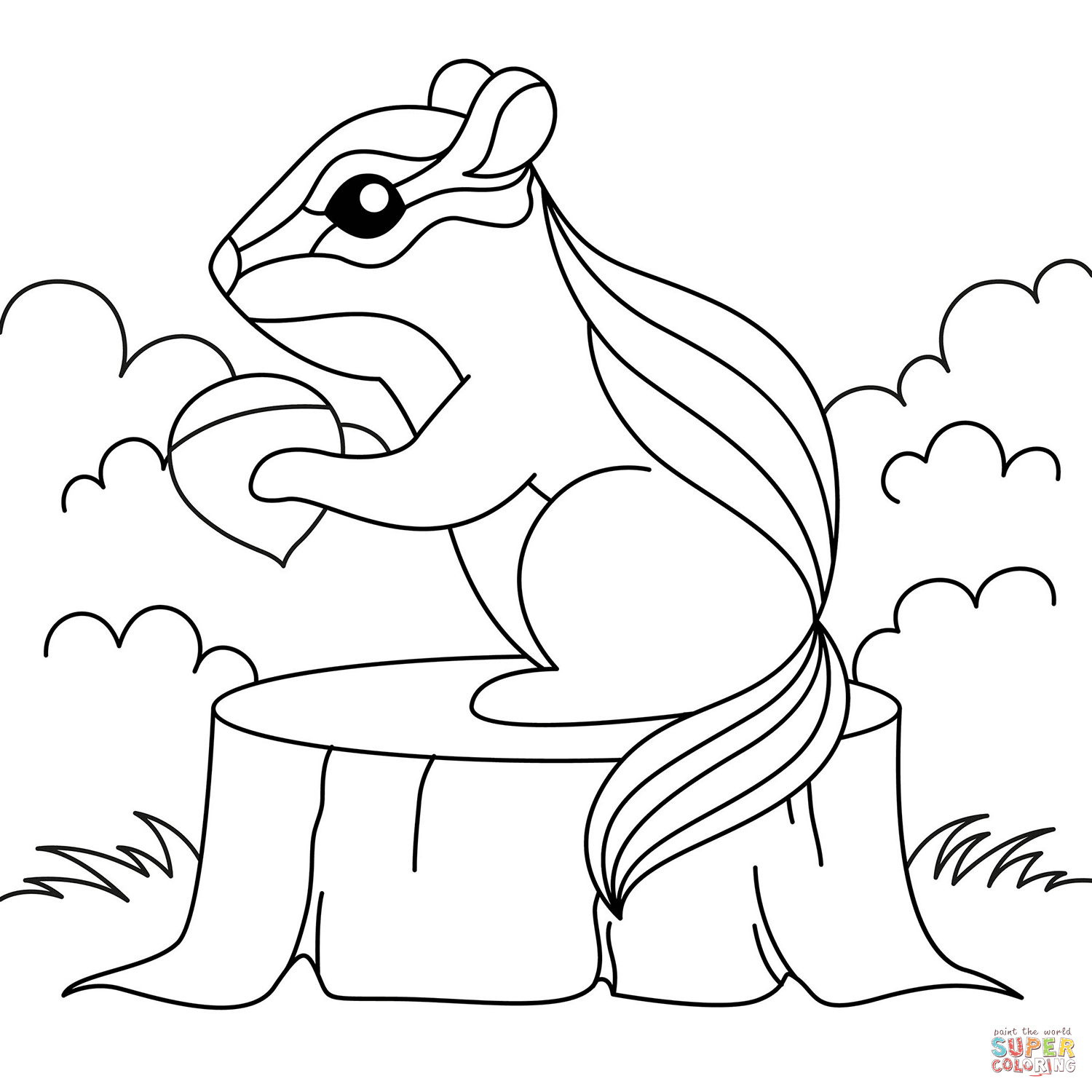 Chipmunk coloring page free printable coloring pages
