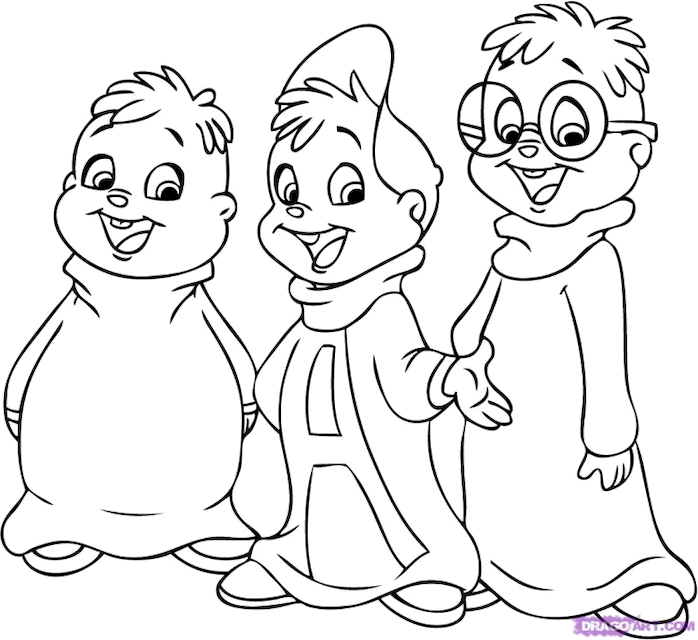 Awesome alvin and the chipmunks colouring pages