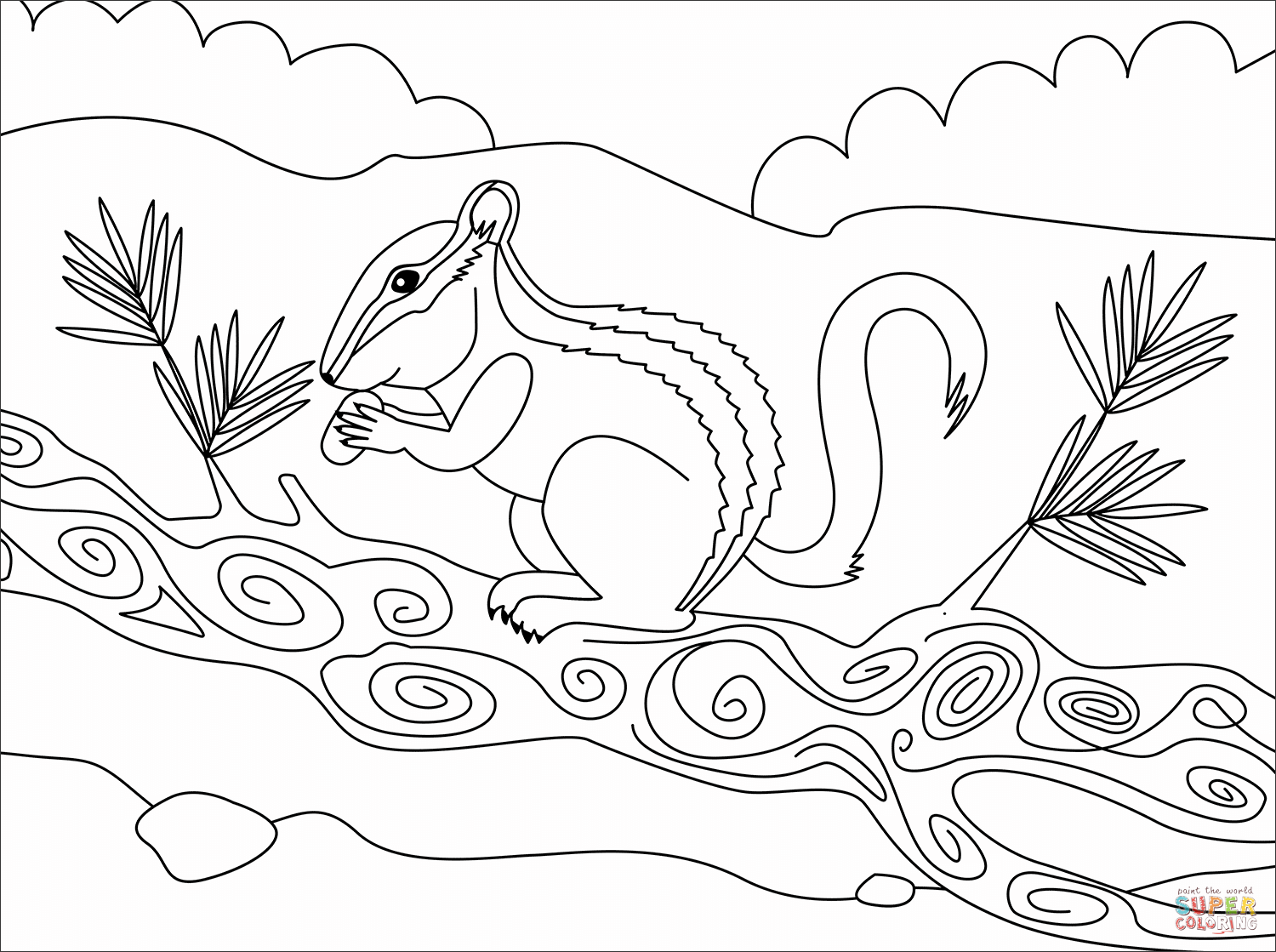 Chipmunk coloring page free printable coloring pages