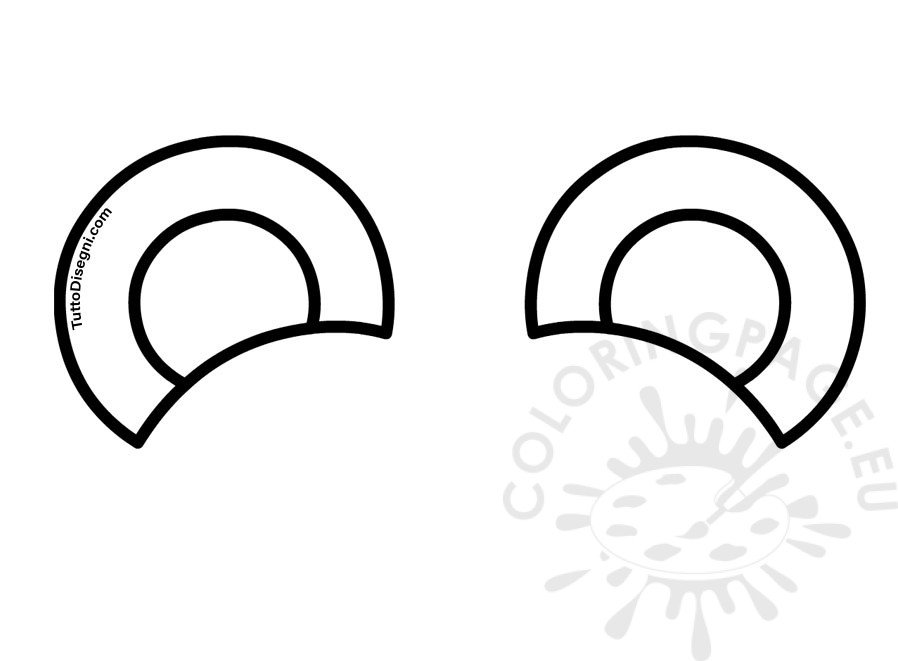Teddy bear ears template coloring page