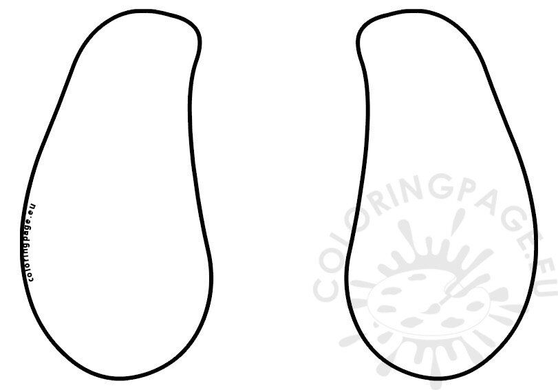 Dog ears template coloring page