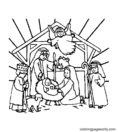 Religious christmas coloring pages printable for free download