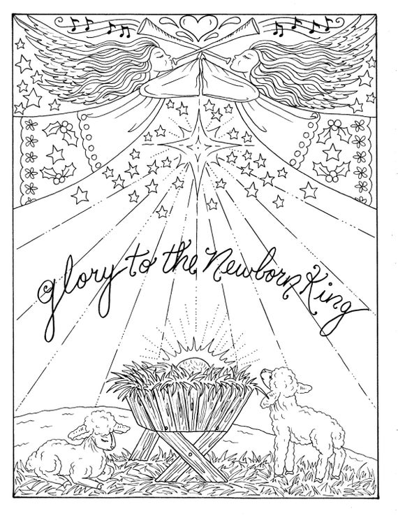 Christmas christian coloring page holidays coloring adult scriptures