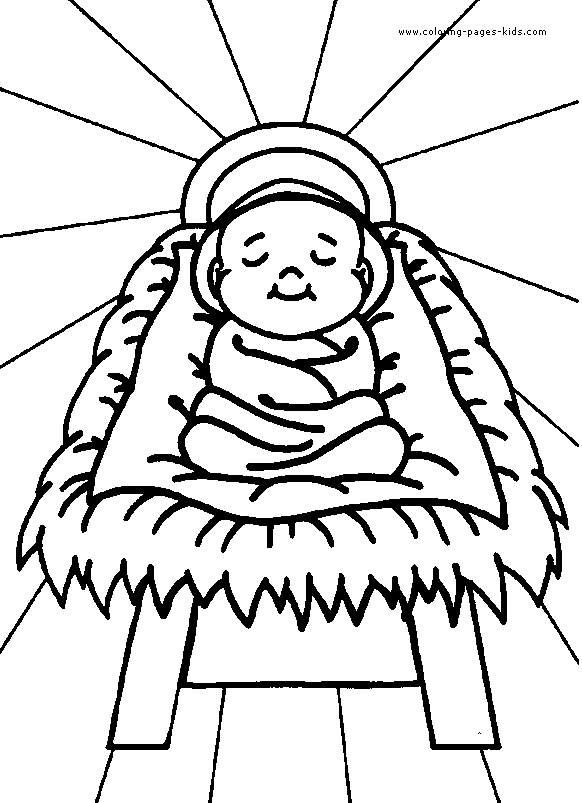 Baby jesus color page