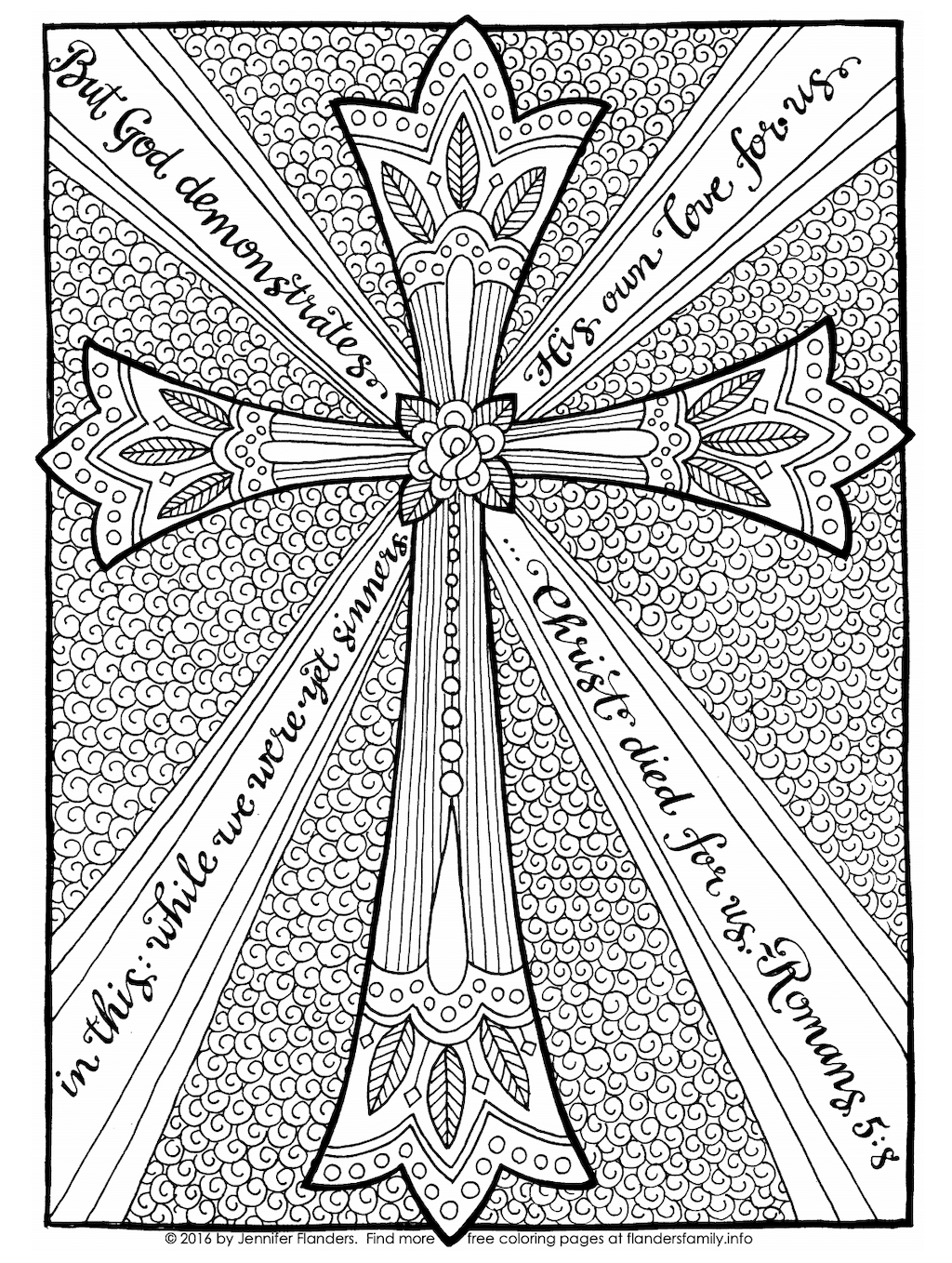 Cross of christ coloring page