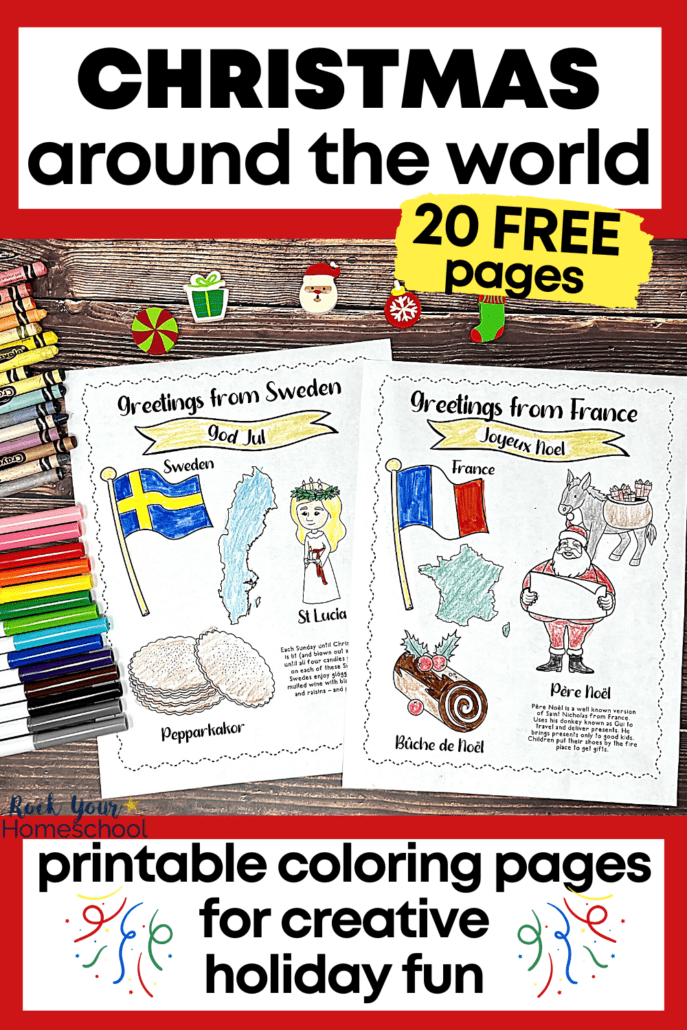 Christmas around the world coloring pages free