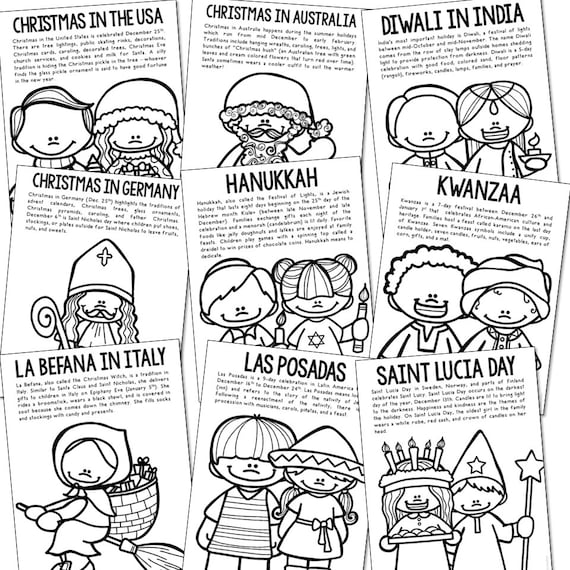 Christmas around the world activity winter holidays bulletin board posters decor homeschool printables winter social studies unit