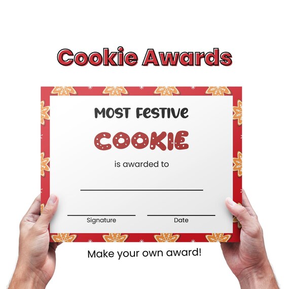 Cookie contest award certificates christmas cookie decorating party cookie exchange award template christmas contest award office party download now