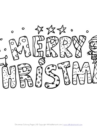Merry christmas coloring page all kids network