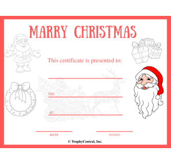 Free christmas award certificate template