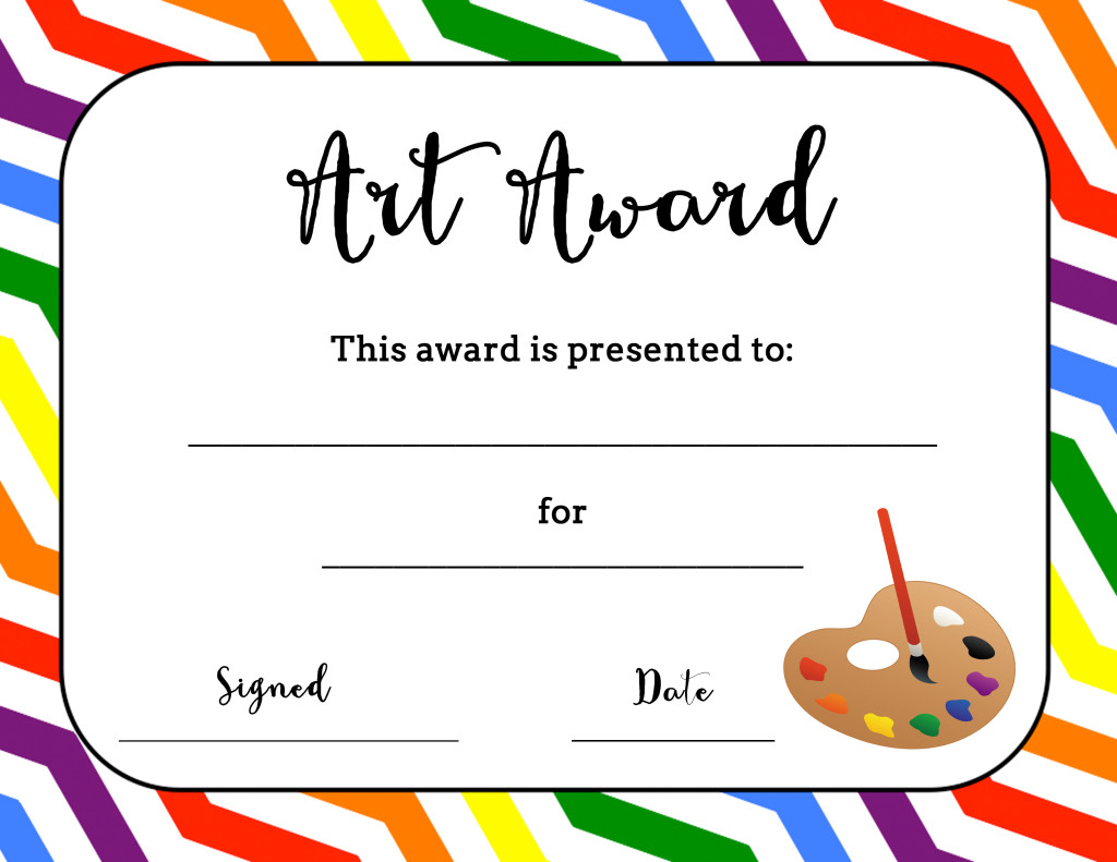 Art award certificate free printable â art is basic an elementary art blog