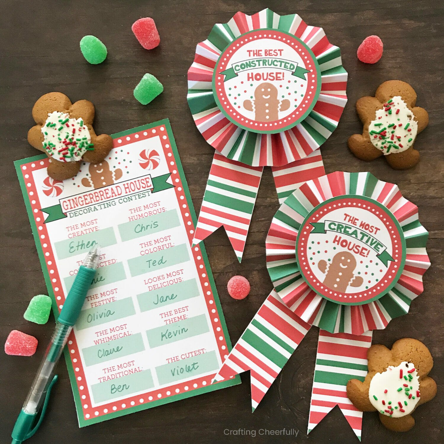 Gingerbread house award ribbons
