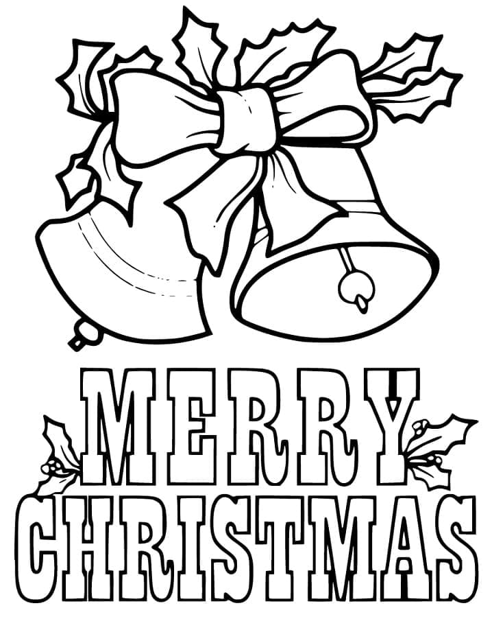 Merry christmas bells coloring page