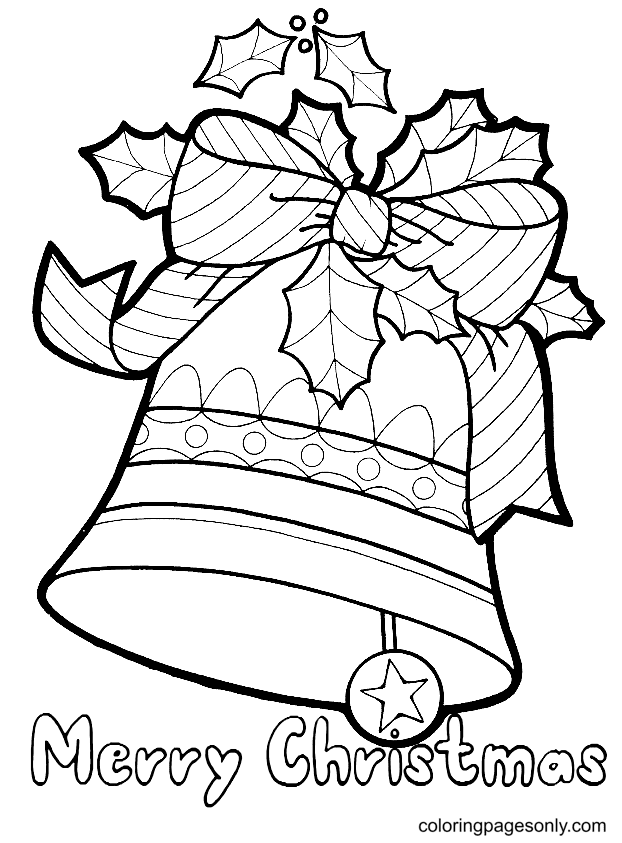 Christmas bells coloring pages printable for free download