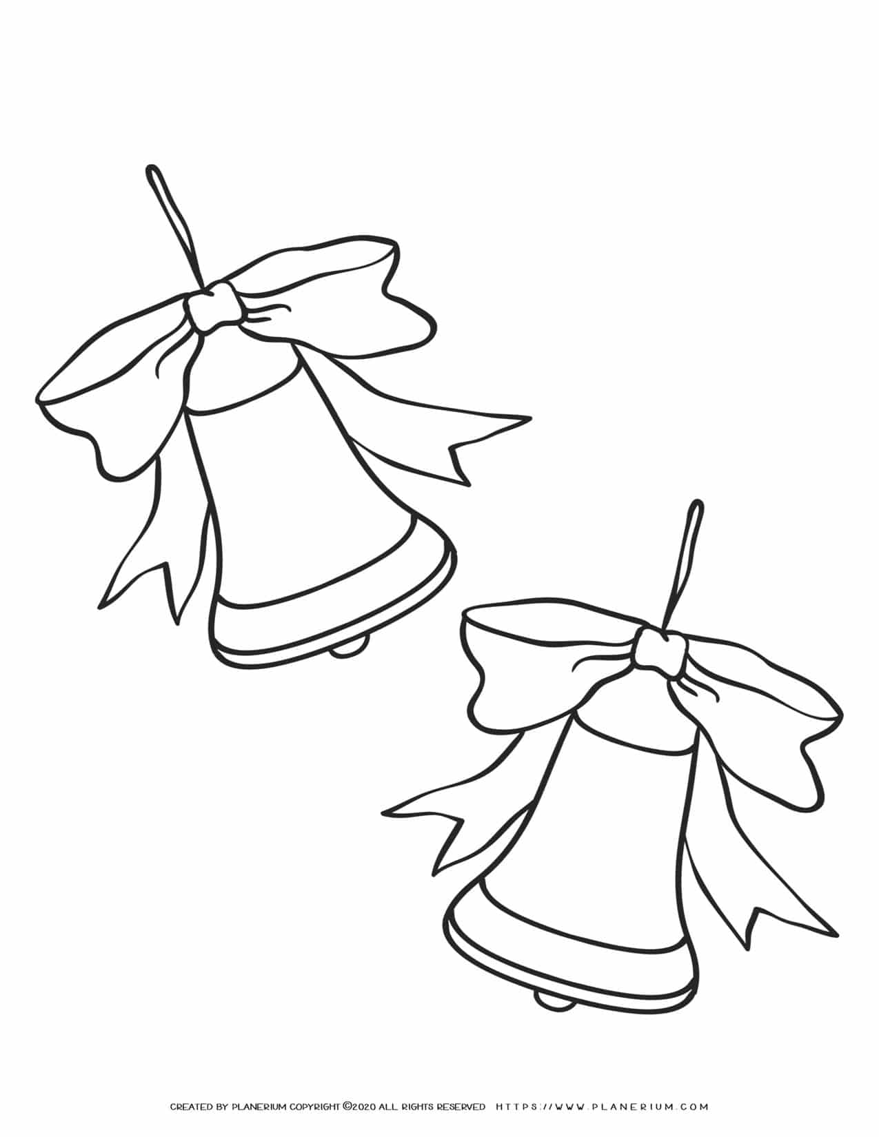 Christmas bells free coloring page
