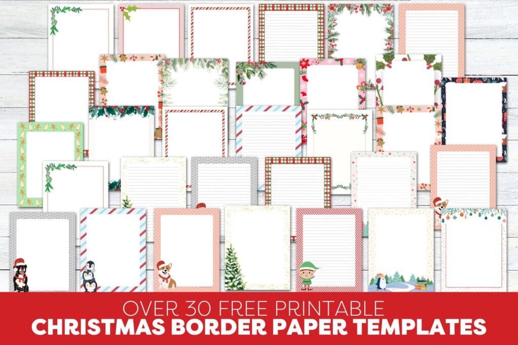 Free printable christmas border printable templates
