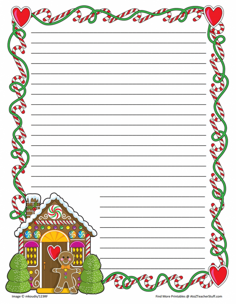 Gingerbread printable border paper with and without lines a to z teacher stuff printable pages and worksheets