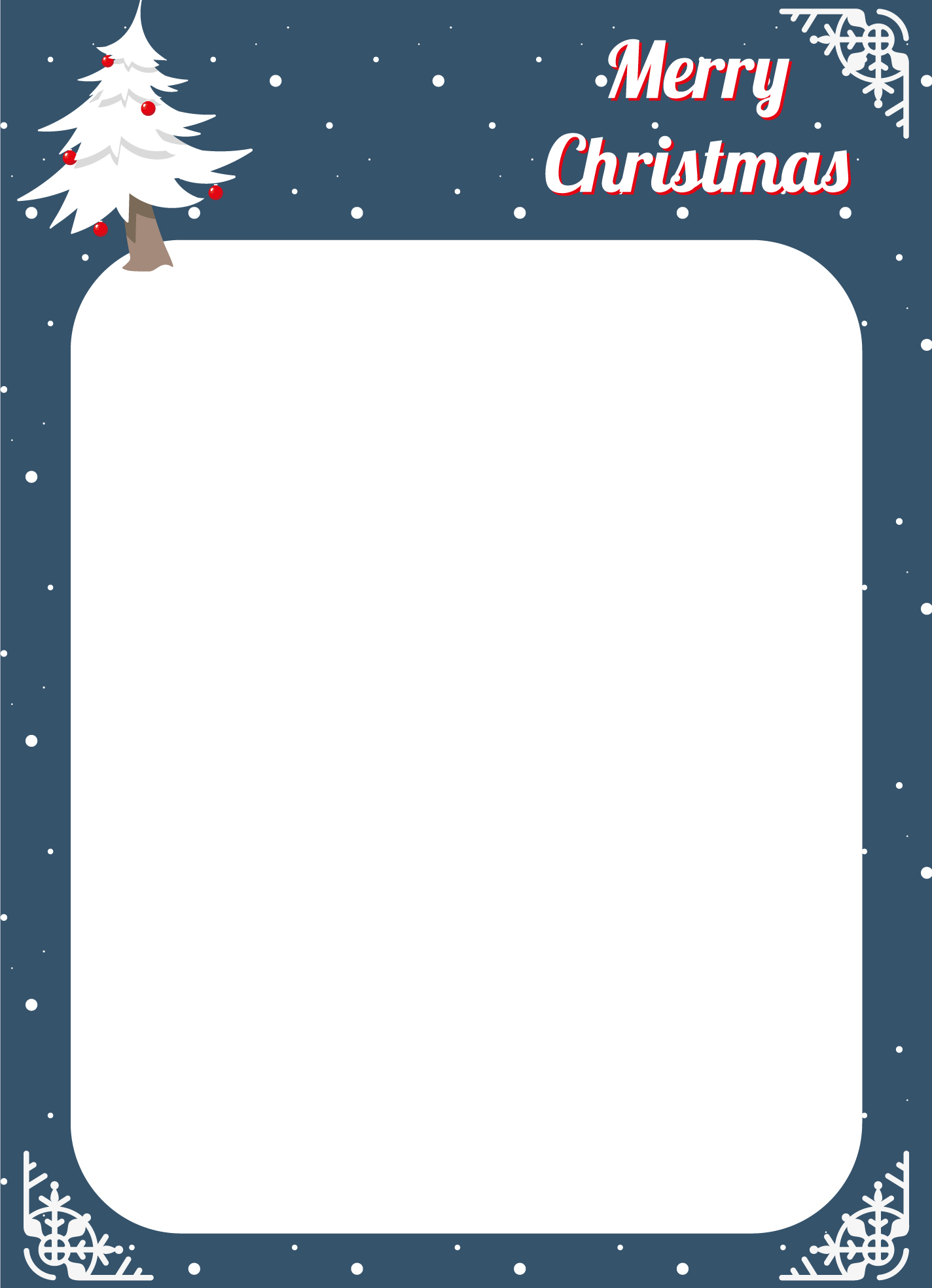 Christmas border lined paper free google docs template