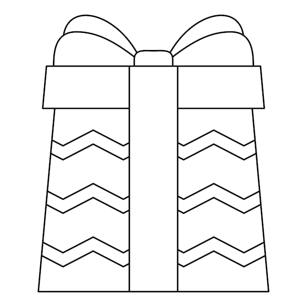 Premium vector coloring page with gift box for kids