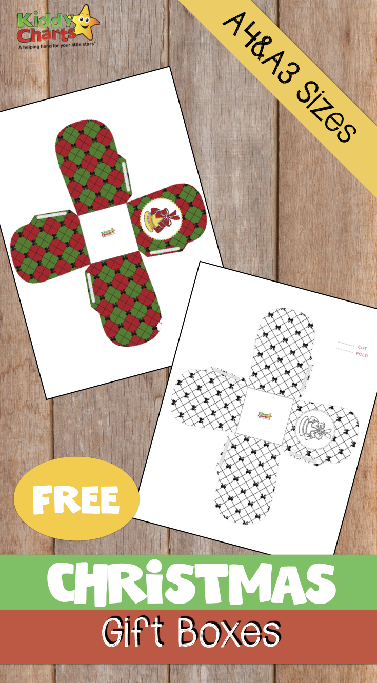 A and a christmas gift box template to colour in