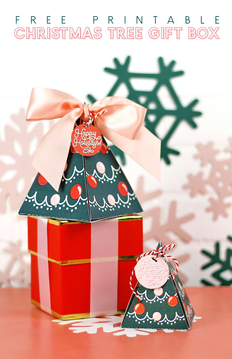 Free printable christmas tree gift box
