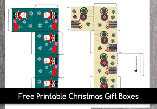 Free printable christmas gift boxes