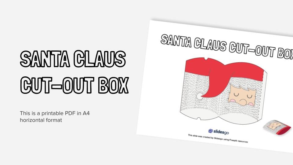 Santa claus cut out box printable coloring worksheet