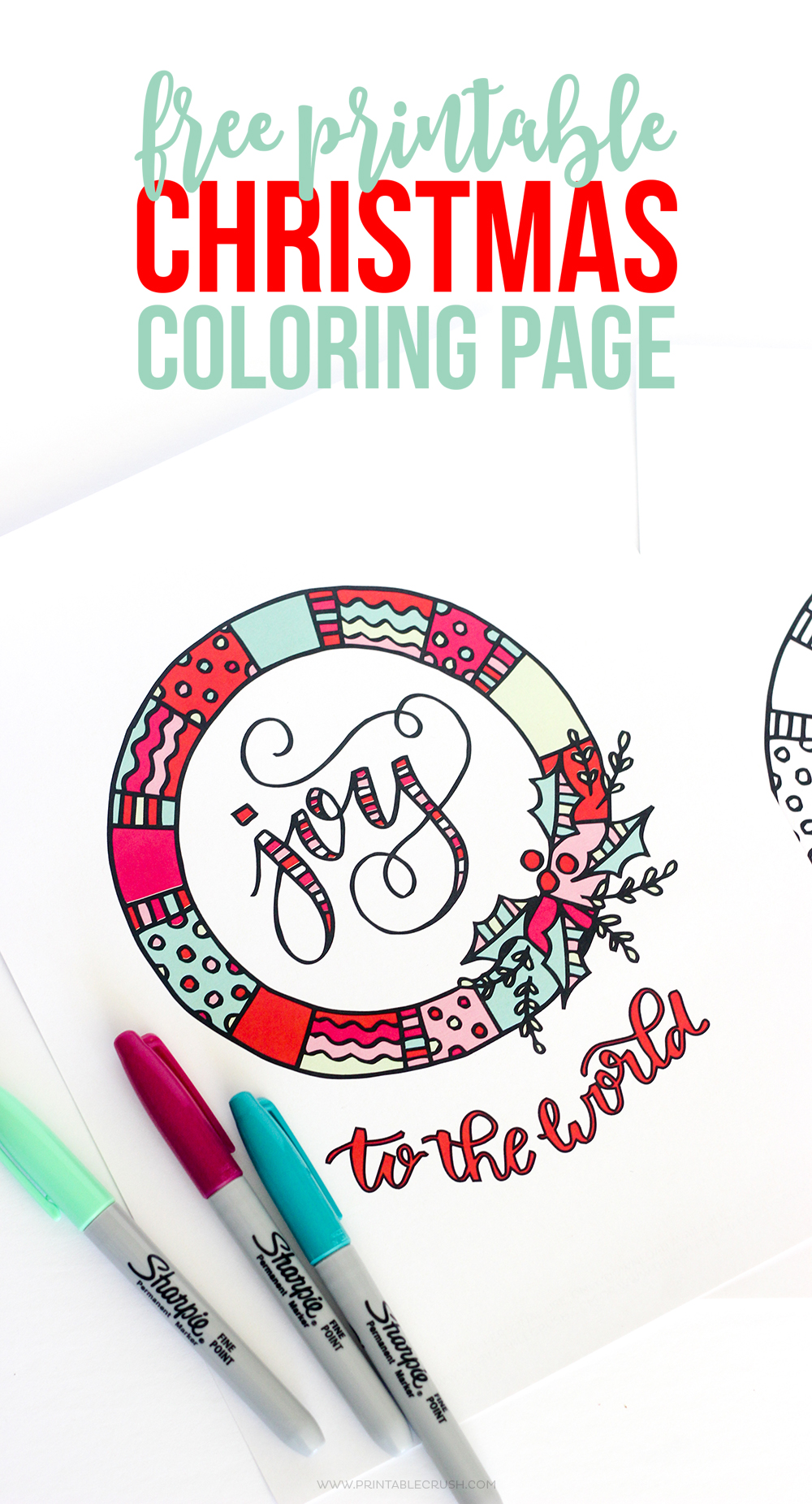 Free joy to the world christmas coloring page