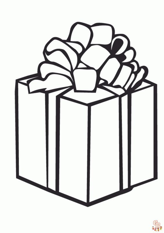 Gift box coloring pages