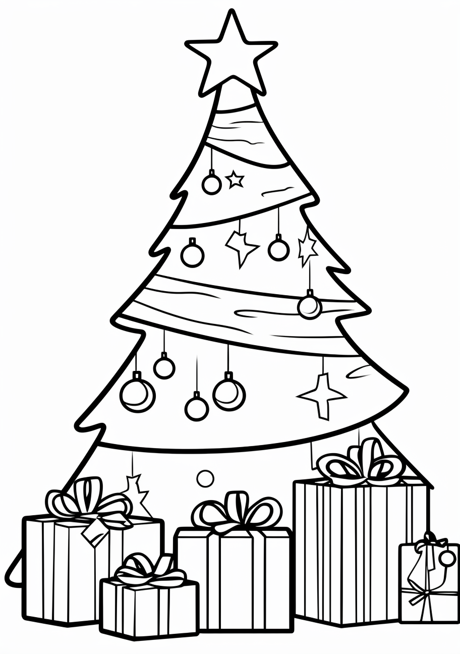 Easy christmas tree coloring sheets