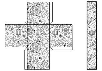 Easy christmas craft templates gift box coloring pages art sub plan