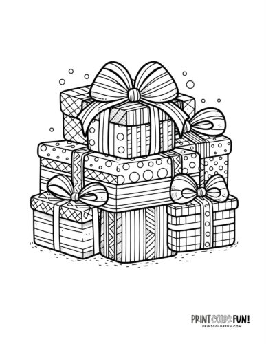 Christmas present clipart coloring pages plus quick easy activities you can do with em at