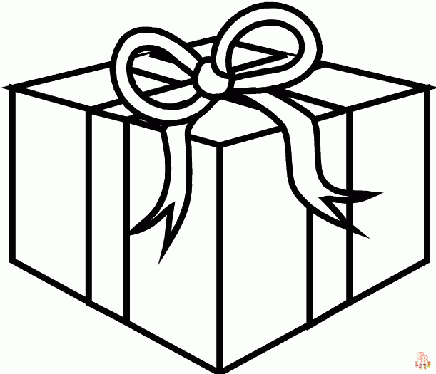 Gift box coloring pages