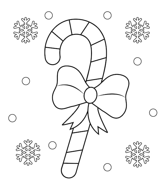 Premium vector christmas candy coloring page illustration