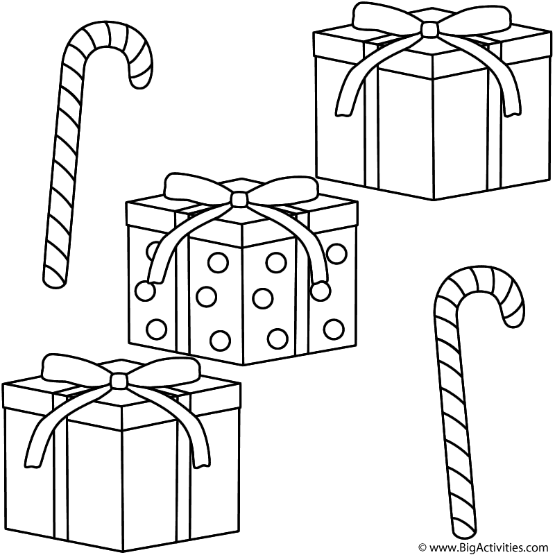 Christmas gifts with candy canes