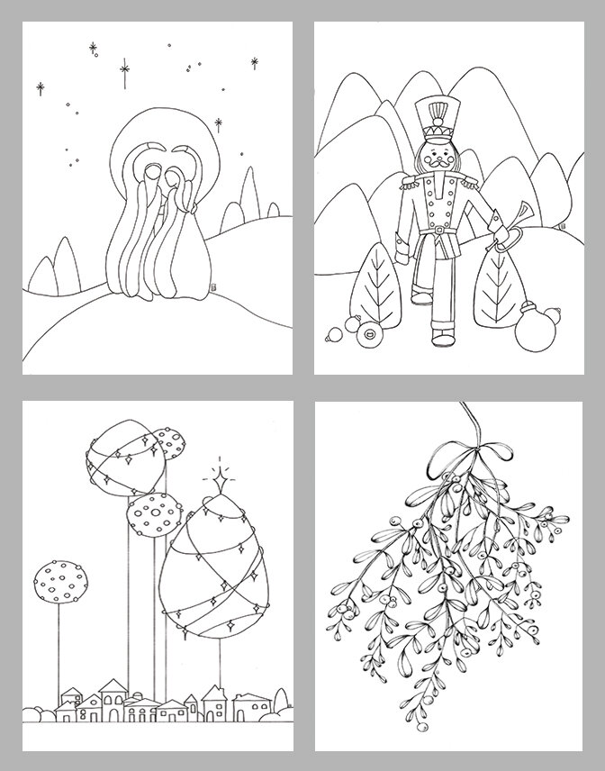 Christmas coloring pages bundle â creations ceecee