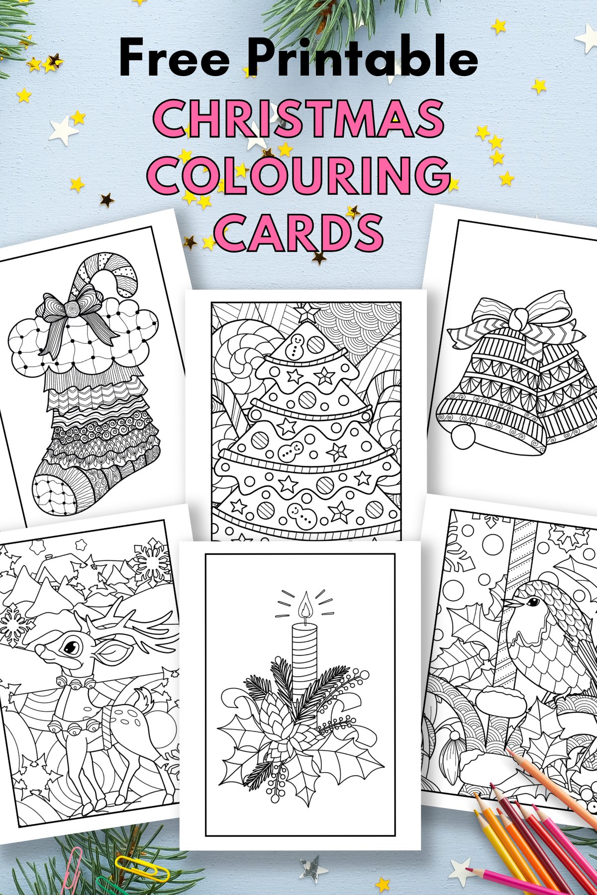 Free printable christmas cards to colour â gathering beauty