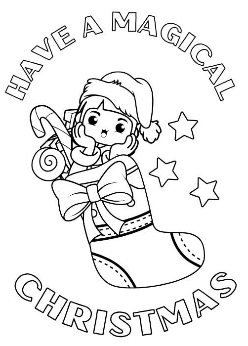 Printable christmas cards to color for kids