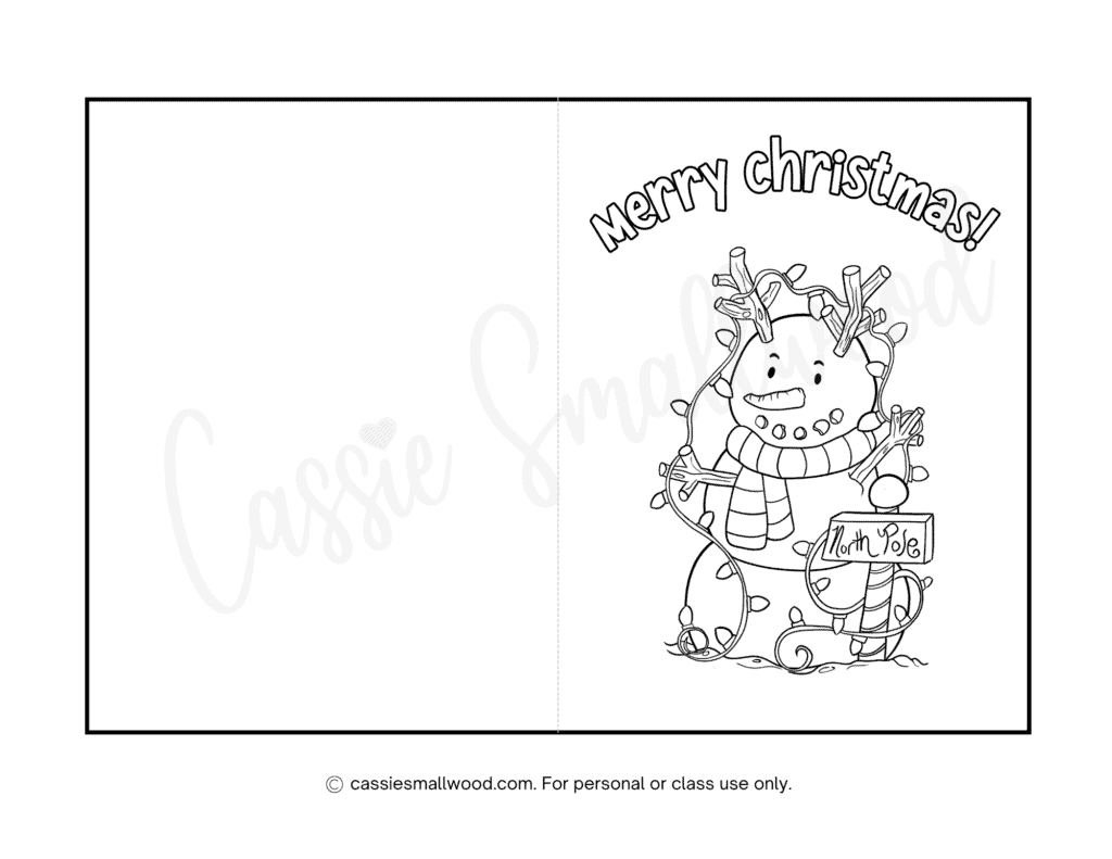 Cute christmas cards to color