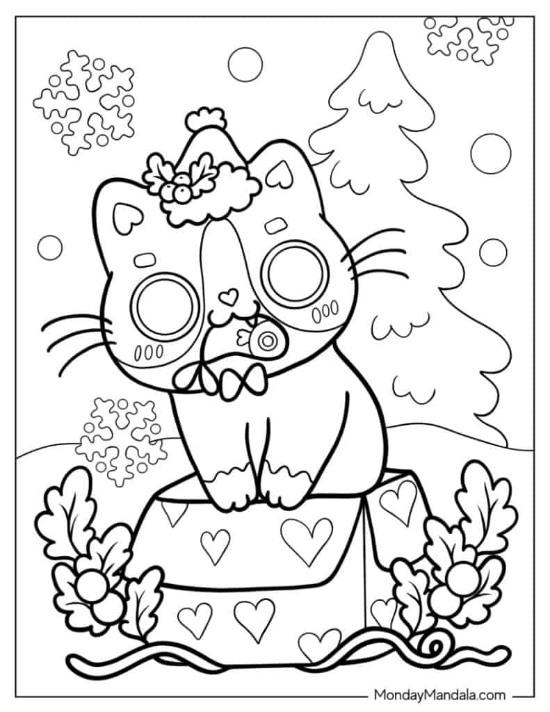 Cat coloring pages free pdf printables