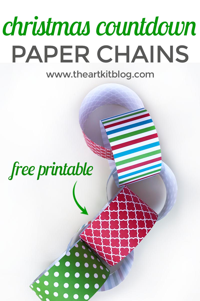 Christmas countdown paper chains free printables â the art kit