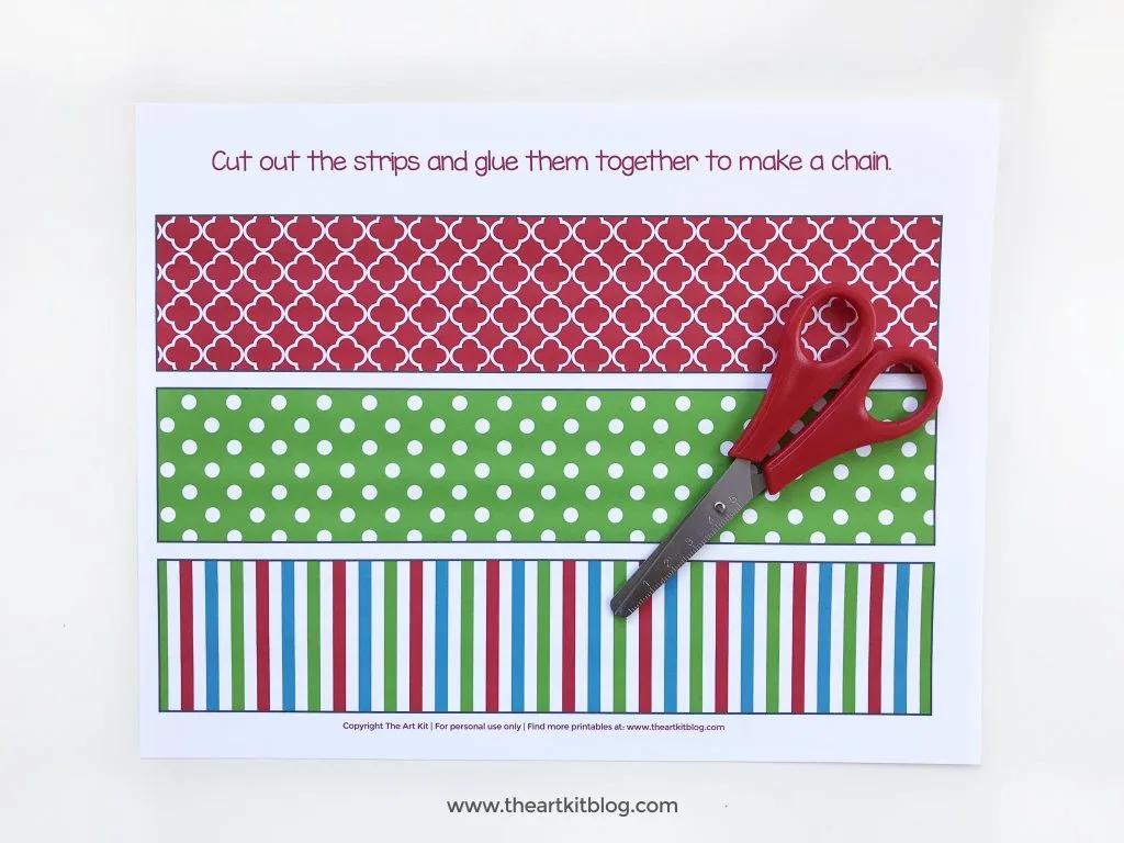 Christmas countdown paper chains free printables â the art kit