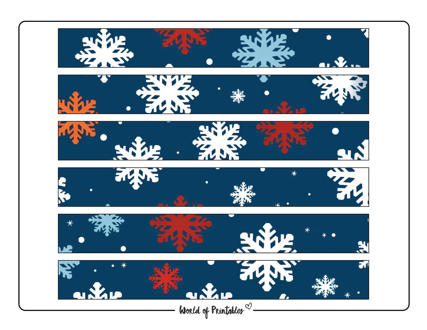 Printable christmas paper chain