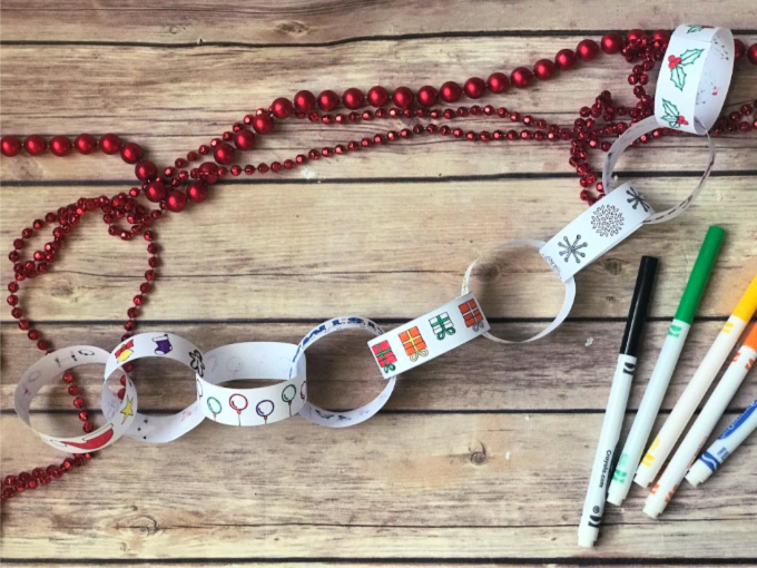 Free printable christmas chains to color clementine county