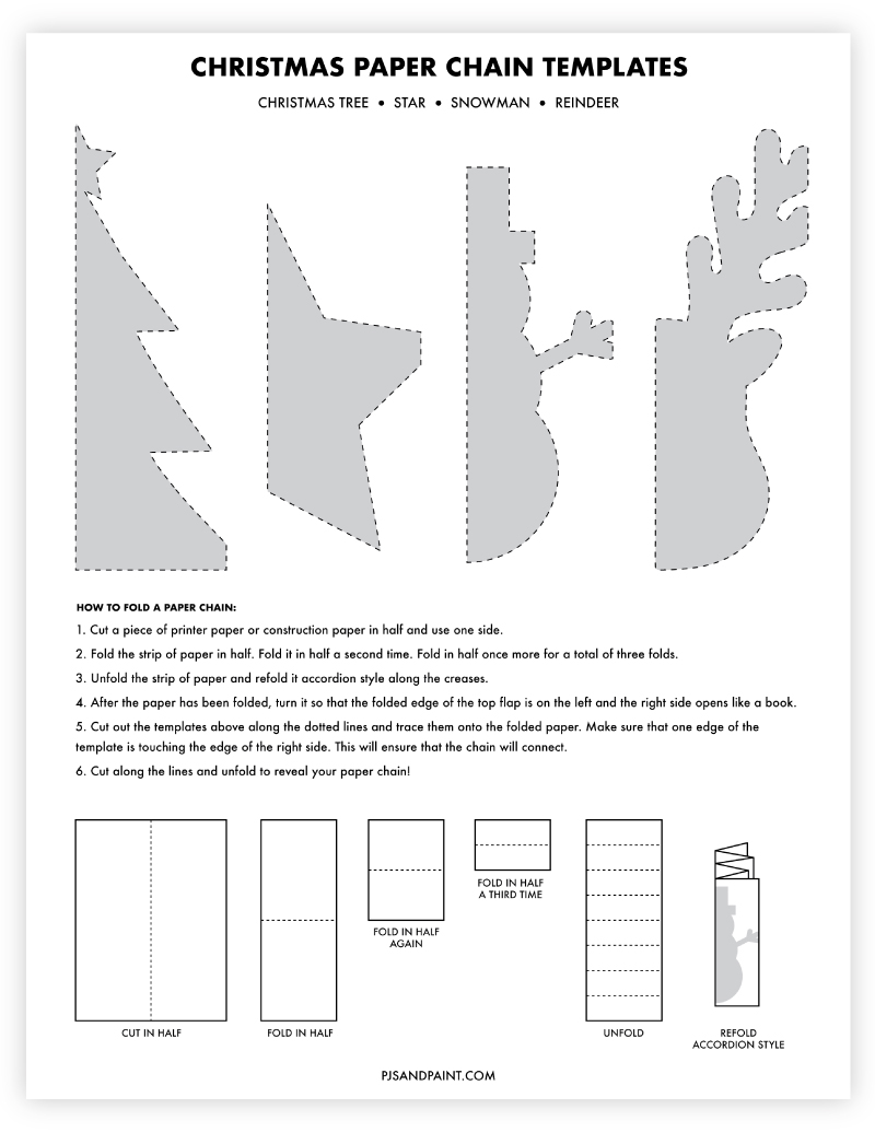 Free printable christmas paper chain templates