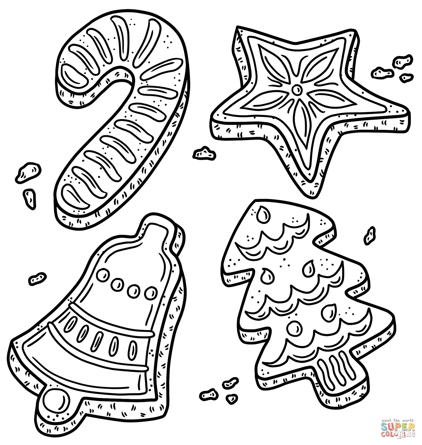 Christmas cookies coloring page free printable coloring pages